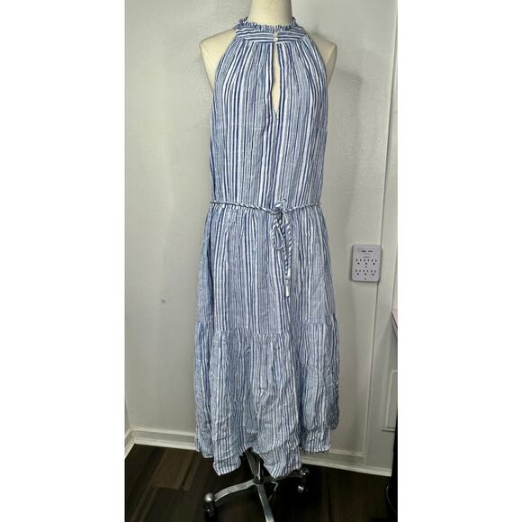 Apiece Apart Size XL Nissi Tiers Seaside Stripe Relaxed Halter Midi Dress NWT - Picture 10 of 15